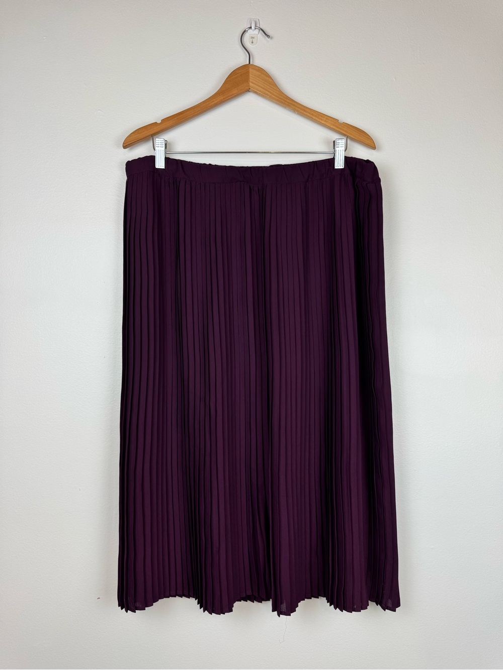 EILEEN FISHER Womens Rich Plum Pleated Midi Skirt size 12